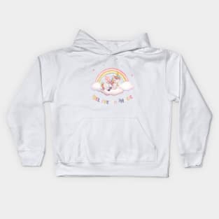 Believe In Magic Cute Unicorn With Stars Kids Hoodie